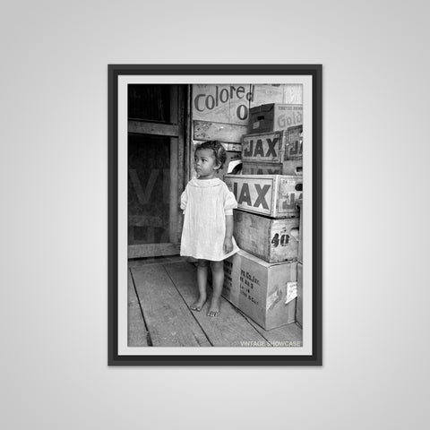 Old Vintage Photo of Little African American black girl - Negro - Small Child Vintage Photo Reprint