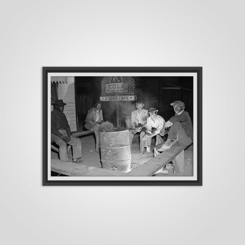 Vintage Photo of African American Men Sitting Around Fire - Negro Men - Civil Rights - BLM