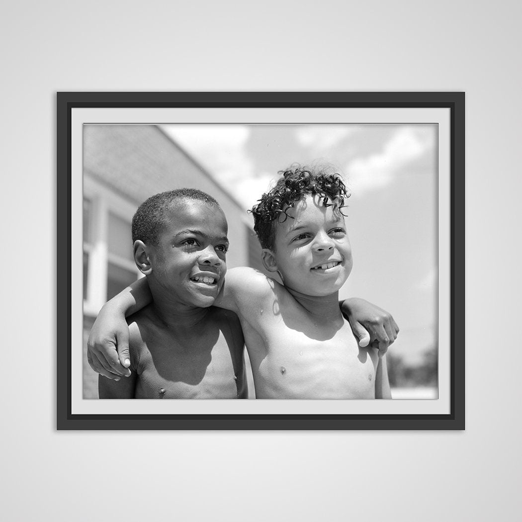 Vintage African American Boys by the pool in 1942 - Negro Girl - Civil Rights - BLM